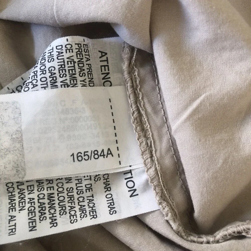 Zara short sleeve collared baby doll dress cotton Beige Small Lightweight Loose - Picture 9 of 10